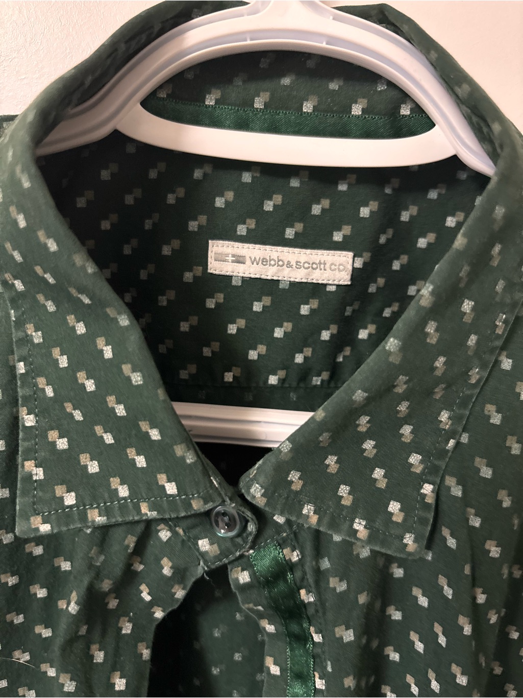 Women’s Italian Green Patterned Button-Up Shirt